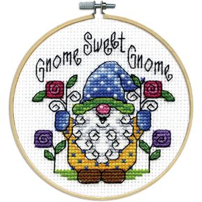 Design Works Crafts Hoop, Gnome Counted Cross Stitch Kit