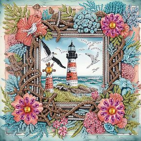 WSLWXSHM 5D Special Shape Diamond Art Kits for Beginners, Diamond Painting Kits for Adults Lighthouse, Crystal Rhinestones Diamond Painting for Home Wall Decoration Gift 12×12inch/30×30cm, Flower