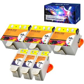 Compatible Kodak Ink Cartridges 10B and 10C (3 Black, 3 Color) ESP 3250 Ink Use for Kodak Printer ESP3250 5100 5300 5500 ESP5250 ESP3 ESP5 ESP7 ESP9 Hero 7.1, 9.1