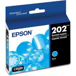 EPSON 202 Claria Ink Standard Capacity Cyan Cartridge (T202220-S) Works with WorkForce WF-2860, Expression XP-5100