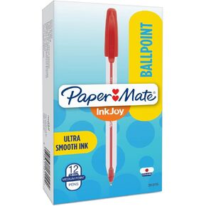 Paper Mate InkJoy 50ST Ballpoint Pens, Medium Point (1.0mm), Red, 12 Count