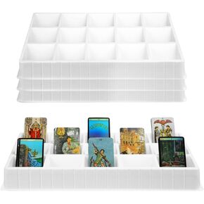 Geetery 4 Pack Card Sorting Tray Sports Game Card Sorting and Dealer Tray Sorter Playing Display Storage Trading Organizer 15 Slot
