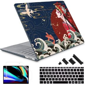 May Chen Case for 13.5" Microsoft Surface Laptop 3/4/5 with Alcantara Palm Rest Model 1867 1958 1950 (2019 2021 2022), Plastic Hard Shell Case with Keyboard Cover + Screen Protector, Stone