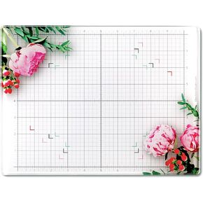 Glass Craft Mat | Magnetic | Heat, Scratch, & Stain Resistant | Perfect for Mixed Media Artwork (Floral, 9 x 12in)