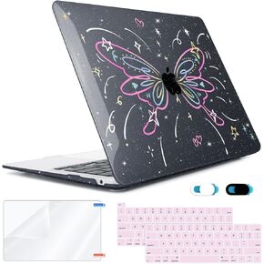 for MacBook Pro 13 inch Case 2022 2021 2020-2017 Release M2 M1 A2338 A2251 A2289 A2159 A1989 A1706 Touch bar, Plastic Hard Shell Case &Keyboard Cover&Screen Protector&Webcam Cover, Butterfly