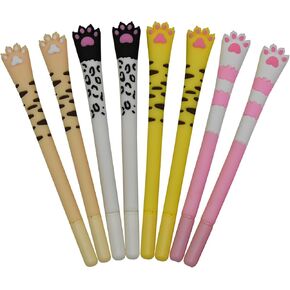 Maydahui 8 PCS Cat Paw Rollerball Pens Novelty Cat Claw Pen Cute Cartoon Kitty Pens Black Gel Ink for Cat Lovers Stationery School Supplies
