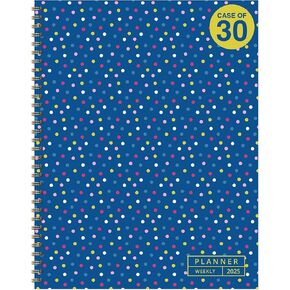 TF PUBLISHING 2025 Geometric Large Weekly Monthly Planner - Monthly Life Planner for School or Work with 2 Page Spreads - 12 Month Calendar and Planning Prompts - 9in x 11in