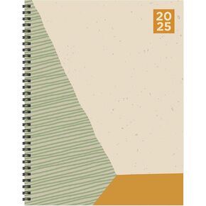 TF PUBLISHING 2025 Geometric Large Weekly Monthly Planner - Monthly Life Planner for School or Work with 2 Page Spreads - 12 Month Calendar and Planning Prompts - 9in x 11in