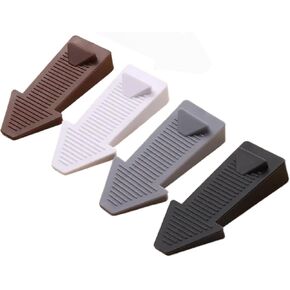 4Pcs Rubber Door Stoppers for Bottom of Door on Floor, Door Stopper Wedge, Door Stops