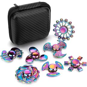 Cool Metal Fidget Toy Set Fidgets Spinners Toy for Kids Adults, Stainless Steel Finger Hand Spinner Fidget Pack for Focus, Fingertip Gyro Party Favors Supplies Goody Bag Fillers Stress Toys Gifts