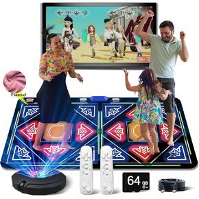 Single/Double HDMI Musical Electronic Dance mat with a Camera, a 64G Large Memory Card, Including 1030 Games,650 Songs, 81 Music Videos,Suitable for TV use,a Luxurious Gift for Boys and Girls
