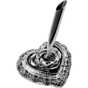 MY MIRONEY Vintage Insertion Pen Holder Heart Shape Desktop Pen Stand Quill Dip Pens Base for School Office Supplies