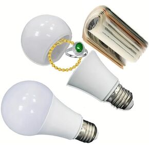 White Light Bulb Safe Box Secret Light Bulb, Storage Realistic Light Bulb Decoy Hiding, Light bulb Diversion, Safe-Hidden Compartment, Hidden Safes Products Accessories Safety and Security