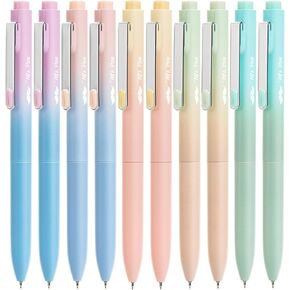 Mr. Pen- Retractable Gel Pens, 10 Pack, Black Ink, Gradient Barrel Gel Pens, Gel Pens Fine Point 0.5mm, Fast Dry Retractable Pens, Cute Pens, Gel Ink Pens, Aesthetic Pens for Journaling Fine Tip Pens