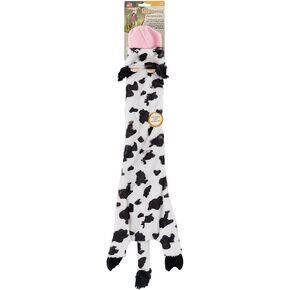 SPOT Skinneeez Crinklers | Stuffless Dog Toys with Squeaker For Small Dogs | Crinkle Toy For Small Puppies | 14" | Cow Design | By Ethical Pet