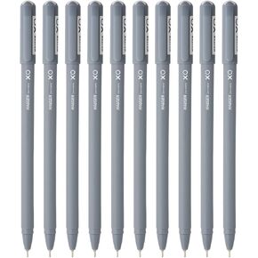 Hauser Xo Ball Pen Box Pack | Tip Size 0.7 Mm | Sleek Body & Minimalistic Design | Matt Finish | Solid Body Type | Low Viscosity Ink | Ultra Durable Tip | Black Ink, Set Of 10 Pcs