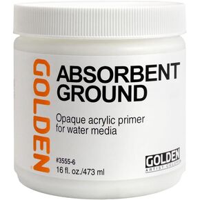 Absorbent Ground by GOLDEN, 16 fl. oz. Jar, Professional Acrylic Ground, Semi-Opaque