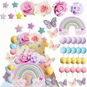 Rose cake decoration Rainbow cake decoration Butterflies Cake Decorations Ball Cake Decoration