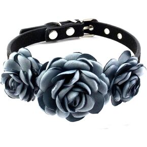 Valentines Flower Dog Cat Collar - Suede Puppy Wedding Collar for Kitten Small Dogs - Chihuahua Yorkie Clothes Accessories Costume Outfits, Adjustable Buckle (Grass Green, Size S)