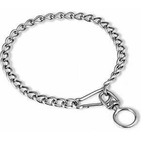 Dog Chain Collar Durable Walking Dog Training Collar Heavy Chain Dog Metal Training Choke Collars Chew Proof Dog Slip Collar for Small Middle Dogs(24in x 3mm(Neck max 22in))
