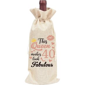 60th Birthday Wine Bag Gifts - 60th Birthday Gift Ideas Funny Birthday Wine Bag Birthday Gift Drawstring Burlap Wine Bottle Bag for Women Men 60th Birthday Gifts