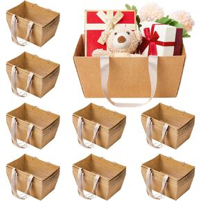 Pinkunn 48 Pcs Basket for Gifts Empty DIY Bulk Party Gift Basket Kit with Handles Market Trays for Gift Packages Wrapping Wedding Party Anniversary Display (12.6 x 9.8 x 6 In)