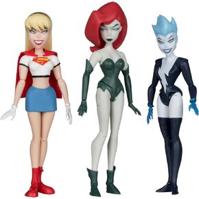 McFarlane Toys - The New Batman Adventures Poison Ivy Live Wire Supergirl (Girls' Night Out) 3pk Gold Label