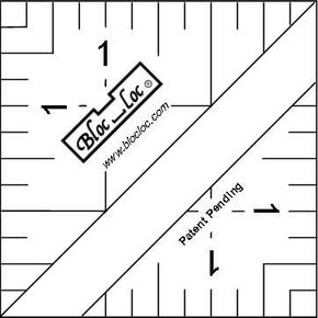 Bloc Loc Half Square Triangle Multiple-Sized Quilting Ruler 1-1/2" with Grid Lines Tools for Quilters