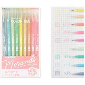 rrrrr9 PCSSet Morandi Gel Pen Multi Colored Gel Ink Pens Vintage 0.5mm Writting Drawing Pen Stationery Gift For Kids Office Supplies,Sweet Color