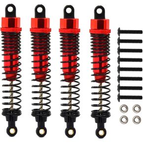 4Pack 1/10 RC Truck Car Adjustable Shock Absorber Damper 108004 Upgrade Parts 108mm Oil 108mm Oil Adjustable Alloy Aluminum Shock For 1:10 HSP 94188 94108 94111 Redcat Volcano (Black)