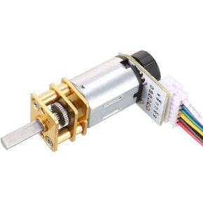 uxcell GA12-N20 12V 100RPM DC Gear Motor with Encoder Speed Velocity Measurement for Mini Car Balance Motor Encoder DIY
