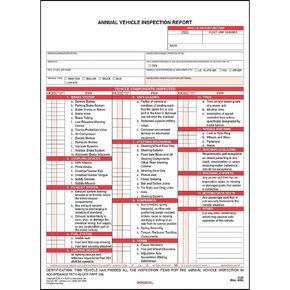 J. J. Keller 100-Pack, Annual Vehicle Inspection Report Forms, 2-Ply Carbonless Form, DOT Compliant