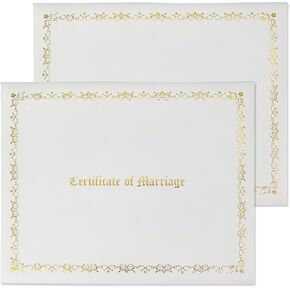 GraduationMall Certificate of Marriage 8.5"x 11" Diploma Cover Imprinted Padded Diploma Holder White