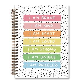 Dejfel Affirmations Boho Rainbow Notebook, Affirmation Journal,Positive Affirmation Gifts, Preppy Rainbow Notebook,Daily Affirmation for Women,Inspirational Gifts,Spiral Notebook 5.5x8.3