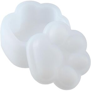 Cat Paw Shape Box Epoxy Molds,Silicone Jar Resin Molds,Cat Claw Jar Molds with Lid for Storage