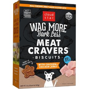 Cloud Star Wag More Bark Less Meat Cravers Crunchy Dog Treats, Chicken, 12 oz. Box