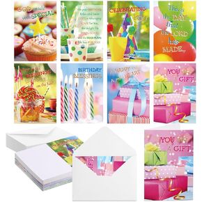 Zhanmai 24 Pcs Religious Birthday Cards Bulk with Scripture Bible Verse Assorted Christian Blessings Birthday Greeting Cards 4 x 6 Inch Inspirational Cards with Envelopes(Scenic Style)