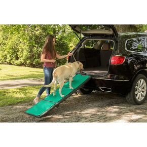 Pet Gear supertraX Ramps for Dogs and Cats, Maximum Traction Surface, Portable/Easy-Fold (No Tools Required), Built in Handle for Travel, 42-71 Inches Long, Supports 150-200lbs, Emerald
