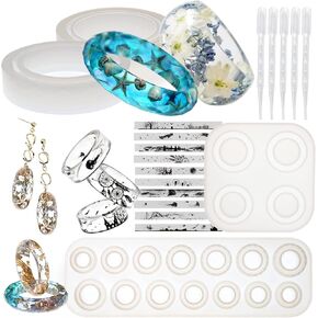 FUNSHOWCASE Bracelet and Ring Resin Jewelry Molds Larger Sizes Set 19 Kits