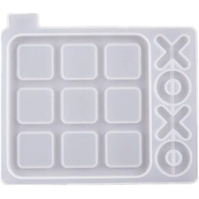 Tic Tac Toe Game Board and X O Silicone Molds Set Epoxy Resin DIY Art Craft Mold for Christmas NightA Art Crafts Tools