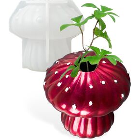 Vase Resin Molds Silicone 5 inch Large Mushroom Shaped Vases Epoxy Resin Casting Mold 3 Pack Hydroponic Container Mould Set for Resin Art Craft Making DIY Unique Candlestick Cement Moulds Home Decor