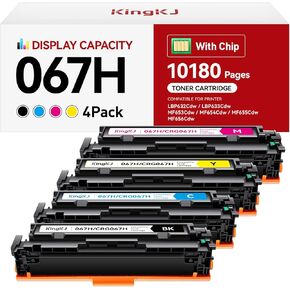 067H High Yield Toner Cartridge Set Compatible Replacement for Canon 067H 067 High Capacity Works for Canon Color imageCLASS MF656Cdw MF653Cdw MF654Cdw LBP633Cdw MF650C LBP630C Series Printer 4-Pack