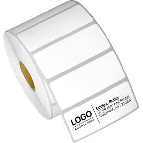 2.5" x 1" Direct Thermal Label - Compatible with Rollo Label Printer & Zebra Desktop Printers – 1" Core, Multipurpose UPC Barcode Shipping Sticker, Adhesive & Perforated - 4 Rolls, 1380/Roll