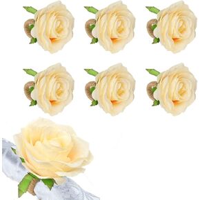 Set of 6 Napkin Rings Handicraft Flower Napkin Rings Spring Napkin Rings Rose Napkin Holders Vine Design Napkin Holder Rings Table Decorations