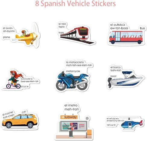 Spanish English Bilingual Stickers for Elementary Toddler Pre-k | Learning Stickers for Class,Teacher,Kids,Students | Alphabet Animals, Colors, Affirmation and Daily Phrase (102pc) in Kuwait