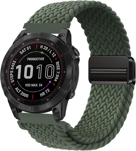 Braided-Bands Compatible with Garmin Vivoactive4/Venu 3/Venu 2/Forerunner 255/265/955/965-22mm Braided Sport Stretchy Adjustable Replacement Strap for Galaxy Watch 3 45mm/Gear S3 Frontier/Classic in Saudi Arabia