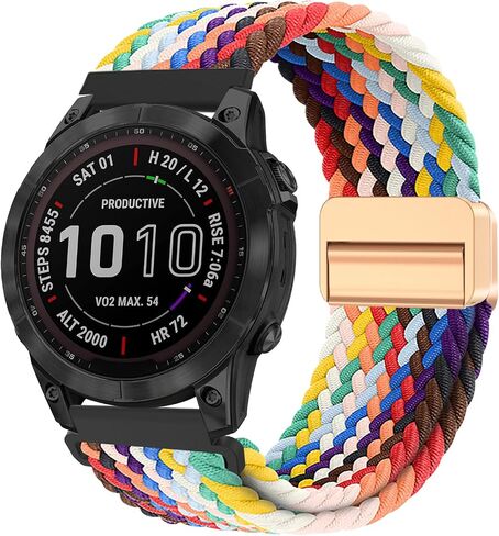 Braided-Bands Compatible with Garmin Vivoactive4/Venu 3/Venu 2/Forerunner 255/265/955/965-22mm Braided Sport Stretchy Adjustable Replacement Strap for Galaxy Watch 3 45mm/Gear S3 Frontier/Classic in Saudi Arabia