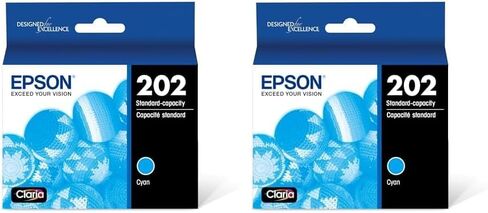 يعمل Epson 202 Claria Ink Standard Carty Cantridge (T202220-S) مع القوى العاملة WF-2860 ، التعبير XP-5100 in Kuwait