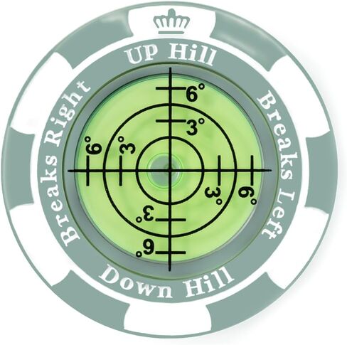 SlopeMaster ProGreen Reader - Golf Hat Clip Ball Marker with High Precision Green Reading Aid Golf Accessories for Men Women(Black) (Poker Chip, Dark Gray) in Saudi Arabia