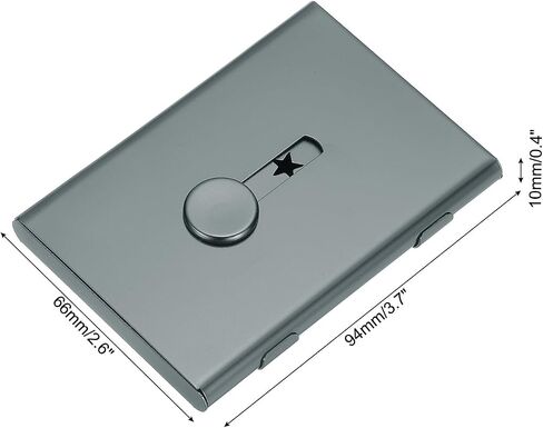 PATIKIL 1 Pcs Business Card Holder, Thumb Drive Business Card Holder Portable Business Card Holders Alloy Slide Out Card Case for Business Meeting, Black in Kuwait